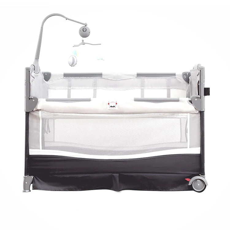 4-in-1 Convertible Baby Crib & Travel Playard with Changing Table and Organizer