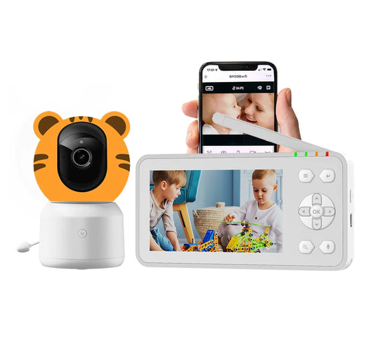 VRYNTO 4.3" Screen WiFi Baby Monitor – 1080P HD Camera with Phone App Control & Night Vision