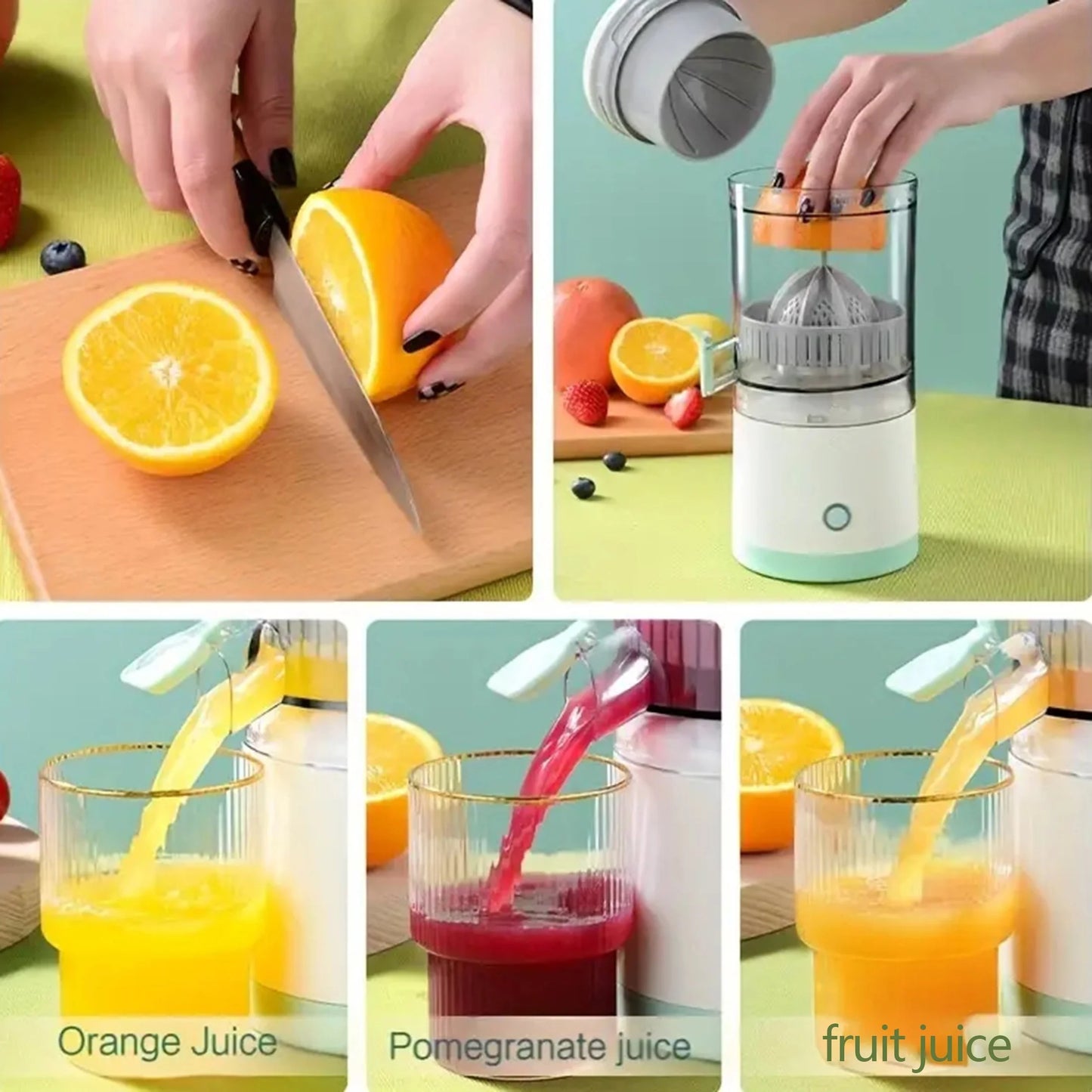 عصارة الحمضيات الكهربائية المحمولة – استمتع بعصير طازج بضغطة زر! 🍊🍋