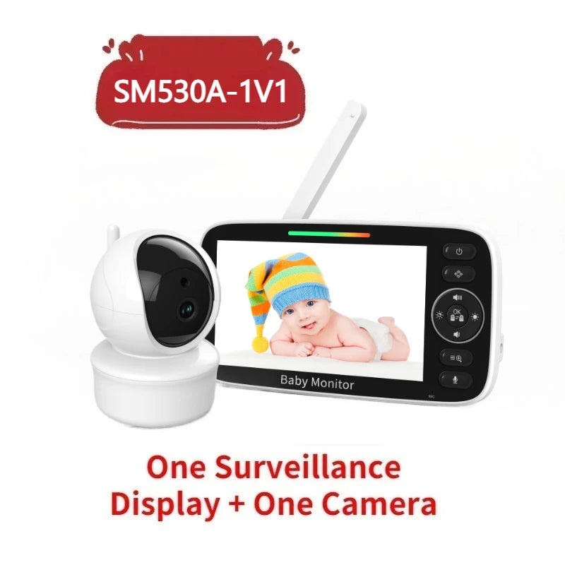 VRYNTO™ 5" HD Video Baby Monitor – 360° Remote PTZ Camera with Night Vision