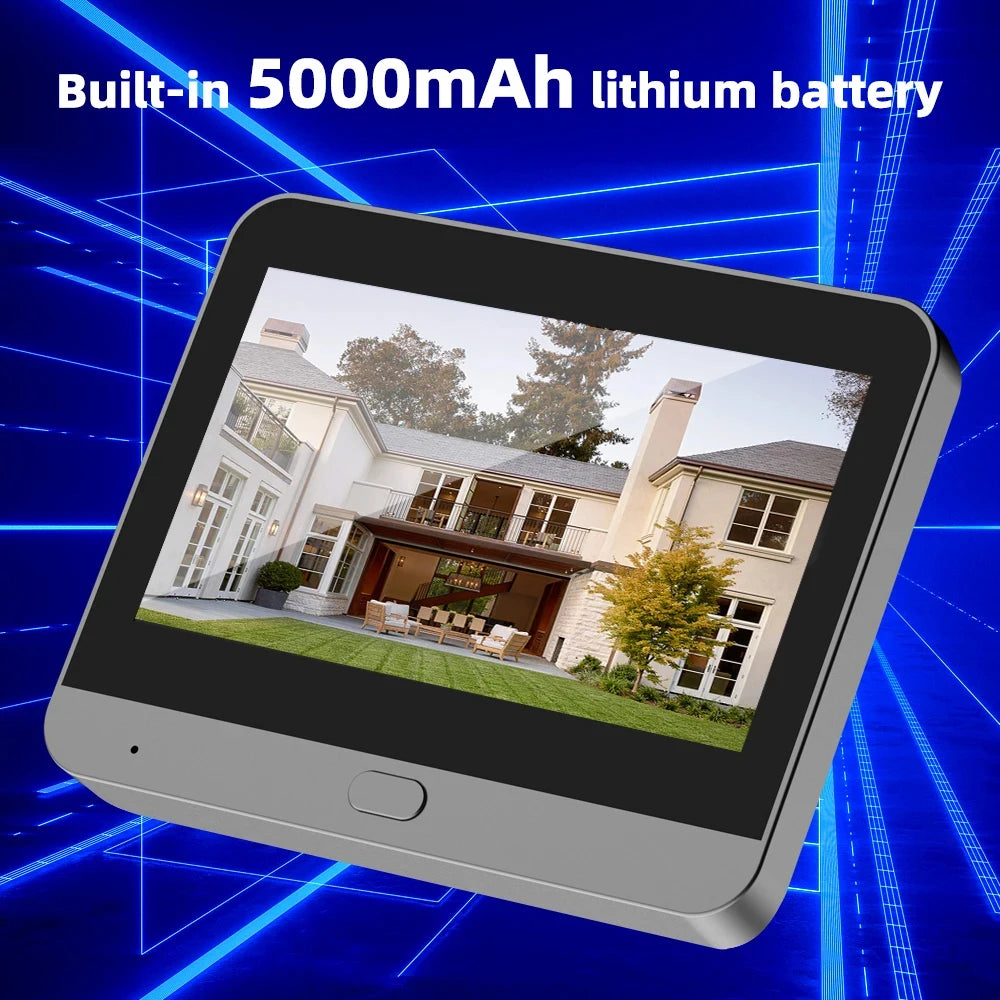 VRYNTO 5MP Smart WiFi Digital Door Viewer – 4.3" LCD Screen, PIR Motion Detection & Tuya Smart Life App Control