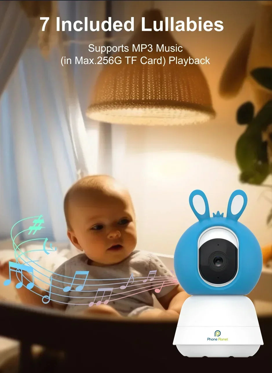 VRYNTO Dual-Band Smart Baby Monitor – 2.4G+5G HD WiFi Security Camera with AI Cry Detection & Panoramic View