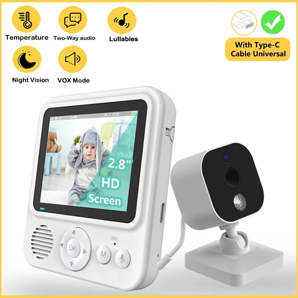 PureCare™ Wireless Baby Monitor - 2.8" HD Screen with Feeding Reminder