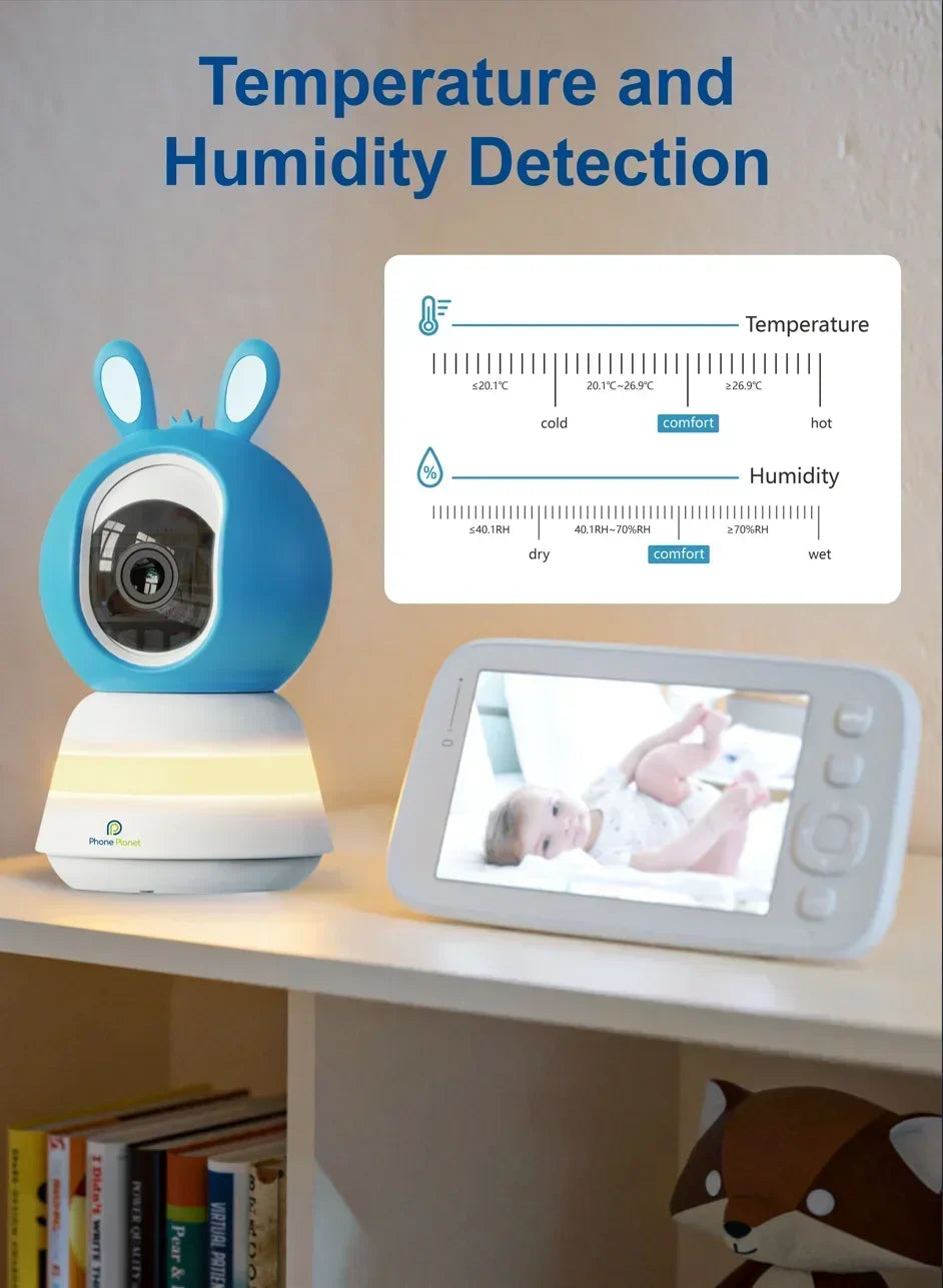 VRYNTO Dual-Band Smart Baby Monitor – 2.4G+5G HD WiFi Security Camera with AI Cry Detection & Panoramic View
