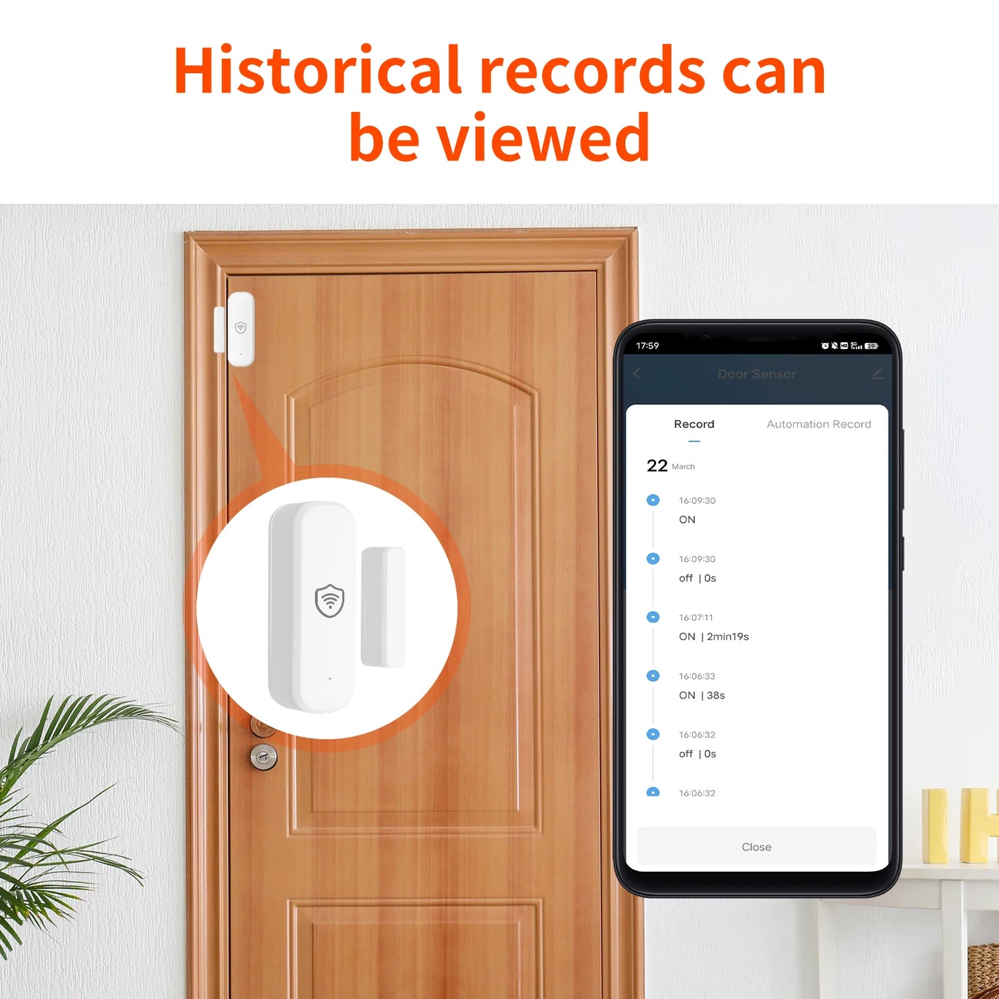 VRYNTO™ Smart WiFi Door & Window Sensor – Real-Time App Alerts & Home Security