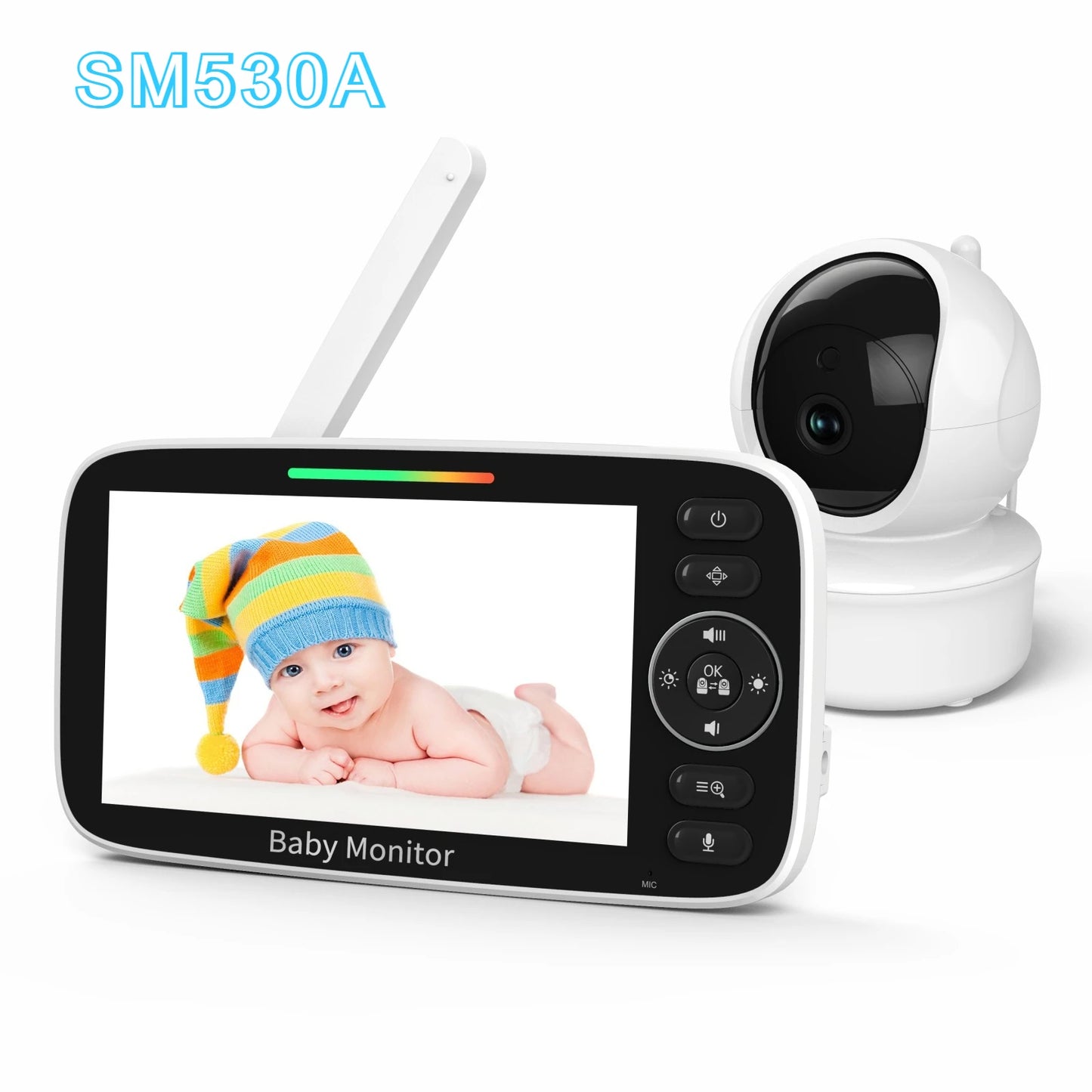 VRYNTO™ 5" HD Video Baby Monitor – 360° Remote PTZ Camera with Night Vision